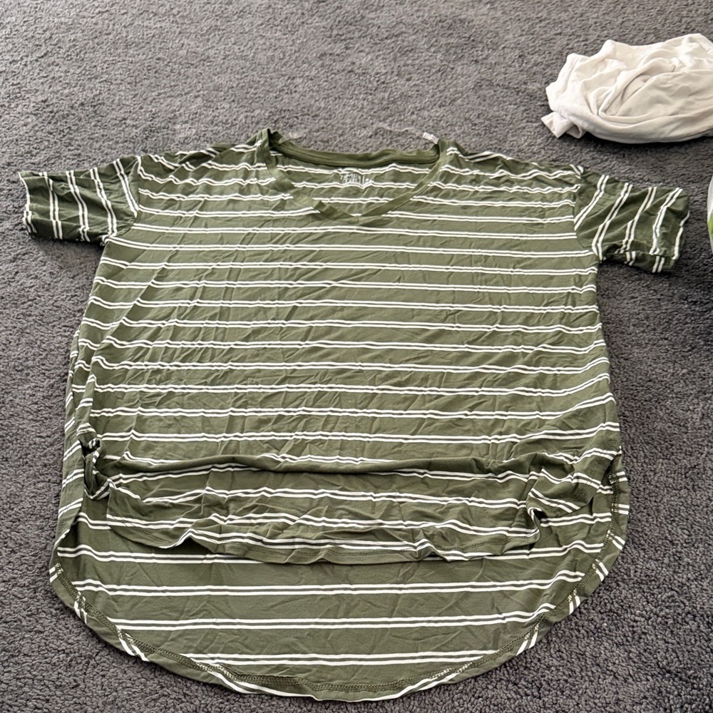 Green and White Striped T-Shirt